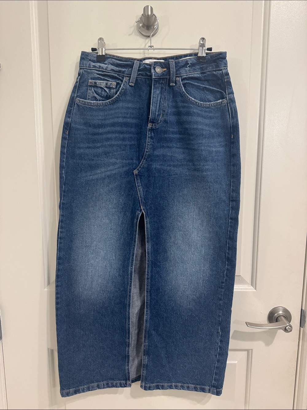 Cotton On Bailey Denim Maxi Skirt Size 4 High Rise Bells Blue